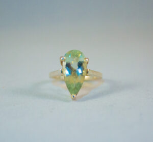 Prasioliet druppel ring Lise Pauwels